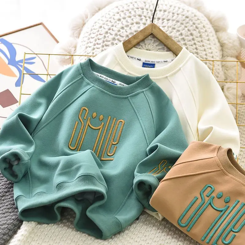 Autumn Winter Kids Baby Girls Logo Print Sweatshirts Baby Boys Long Sleeves Sweater Toddler Infant T-shirt Clothes Sweatshirt