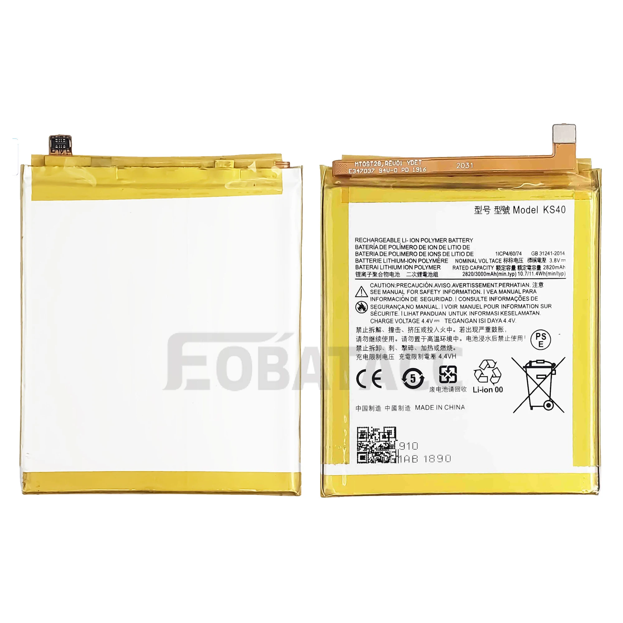 100% New Original Battery KS40 left For Motorola E6 Play US version /KS40 right For E6Play European version Battery + Free Tools