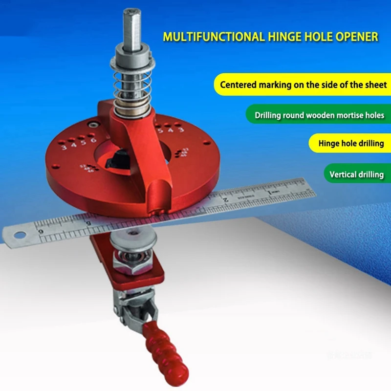 35Mm Hinge Jig Drilling Kit - Woodworking Tools For Multifunctional Hole Guide And Template Puncher