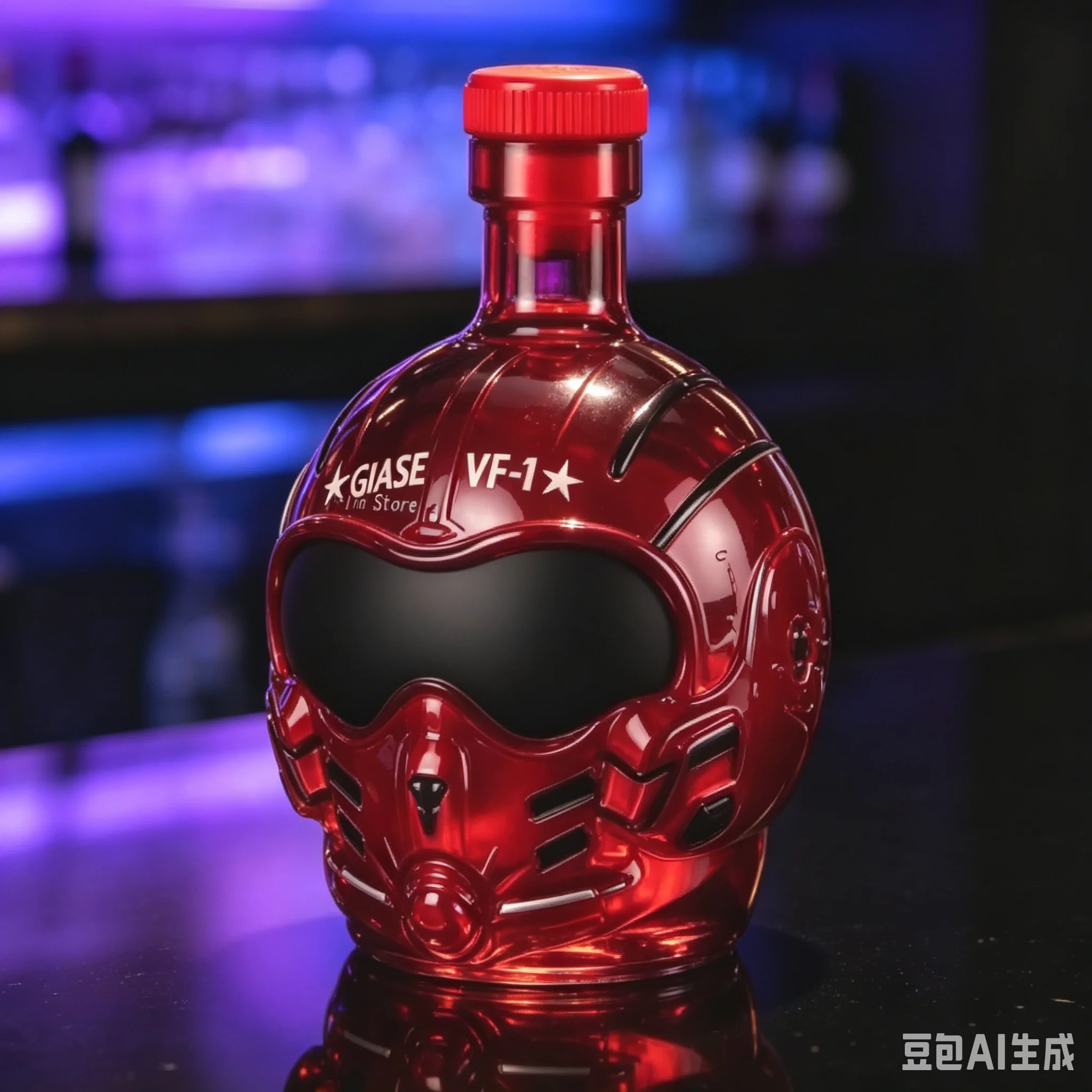 Creative Helmet-Shaped Wine Decanter Glass Novelty Decorative Bottle for Bar Tabletop Collectors Gift