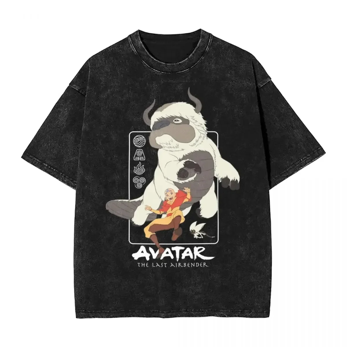 Washed T Shirt Avatar-The Last Airbender Air Nomad Friends Hip Hop Vintage T-Shirt Oversize Streetwear Tops Tees for Men Women