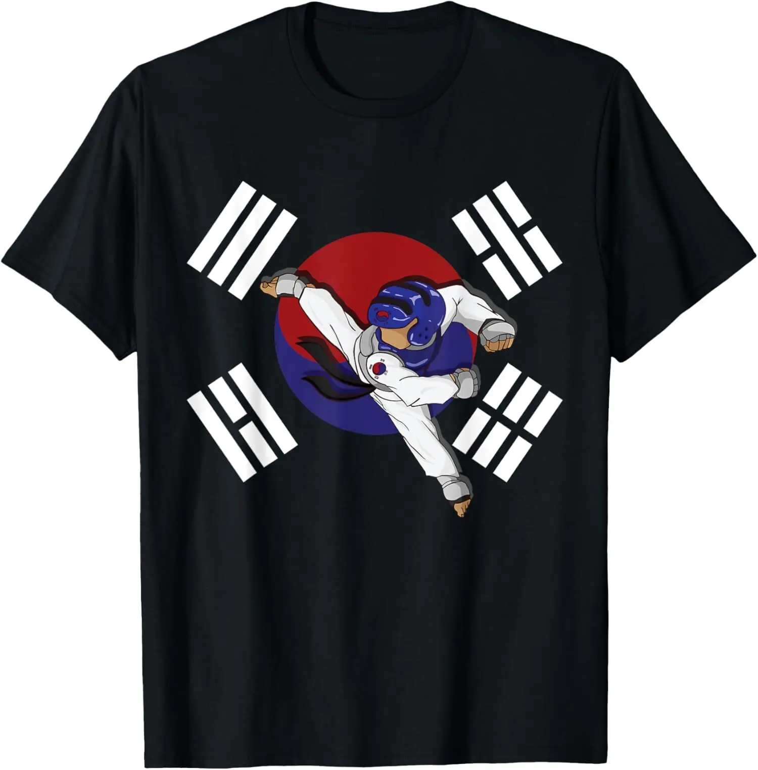 NEW LIMITED Taekwondo Fighter Kicking on Korean Flag TKD Martial Arts Tee S-3XL