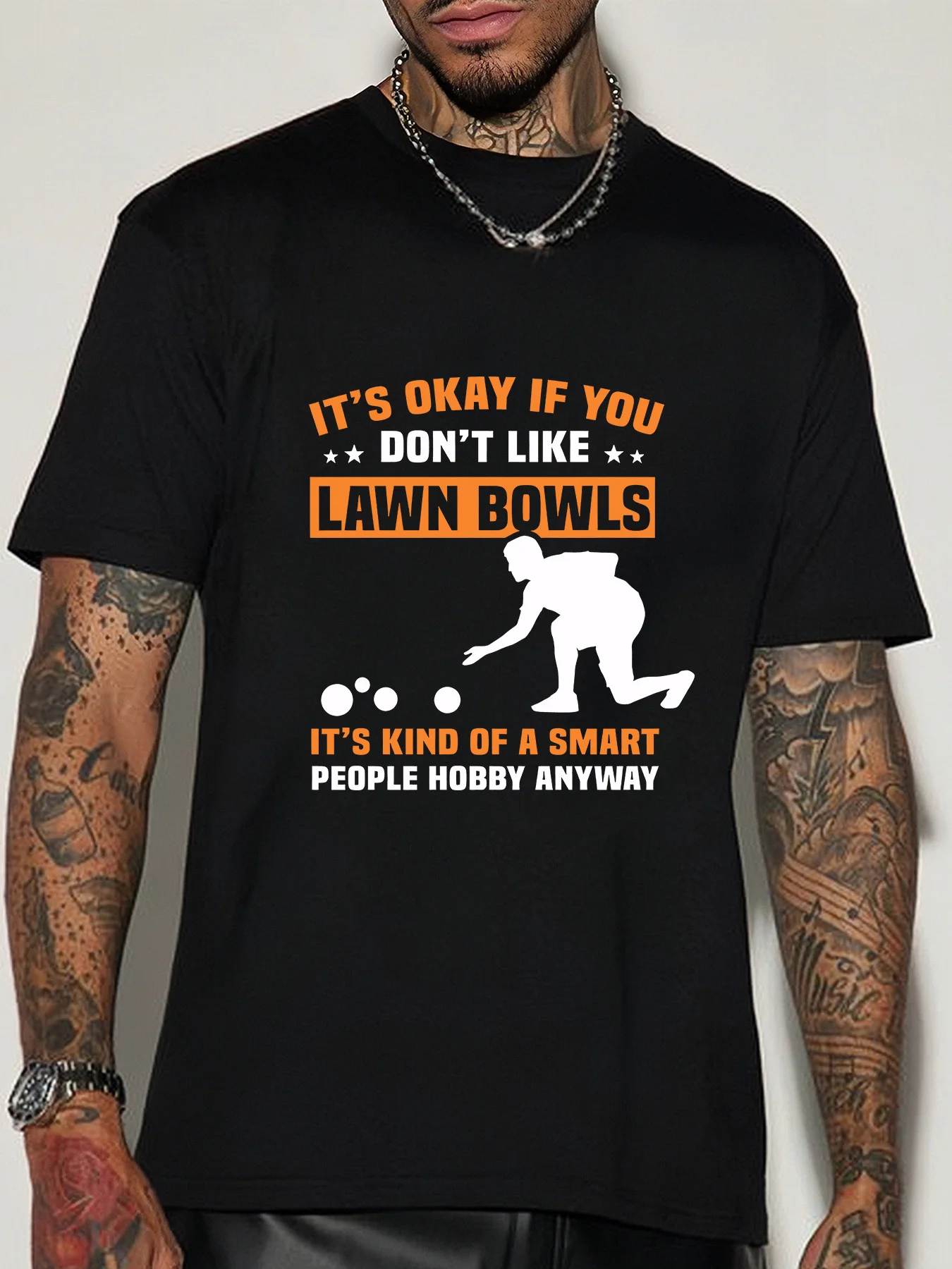 Street Fashion Quotes - Kaos Pria Beige Lawn Bowls Lucu