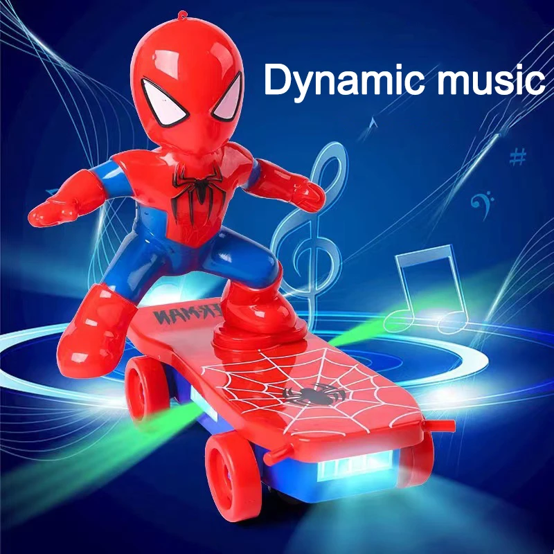 Spiderman Skateboard Speelgoed Elektrische Scooter Geluid Licht Speelgoed Super Cool Auto Stunt Flip Speelgoed Verjaardagscadeau Kerstcadeau