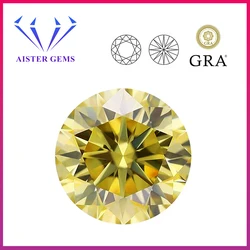 Champagne / Yellow Color Moissanite Lab Diamonds VVS1 0.5-5.0ct Certified Loose Moissanita Gemstones Pass Tester with GRA Report