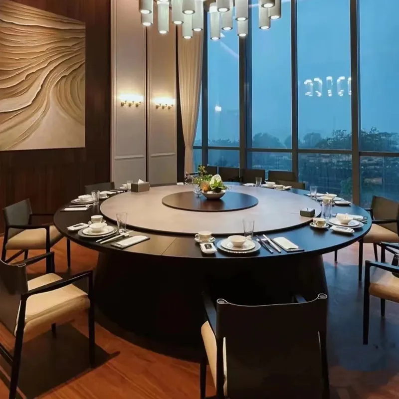 Big Size Round Dining Table Fashion Interior Chinese Style Room Decor Dining Table Lounge Juegos De Comedor Hotel Furniture