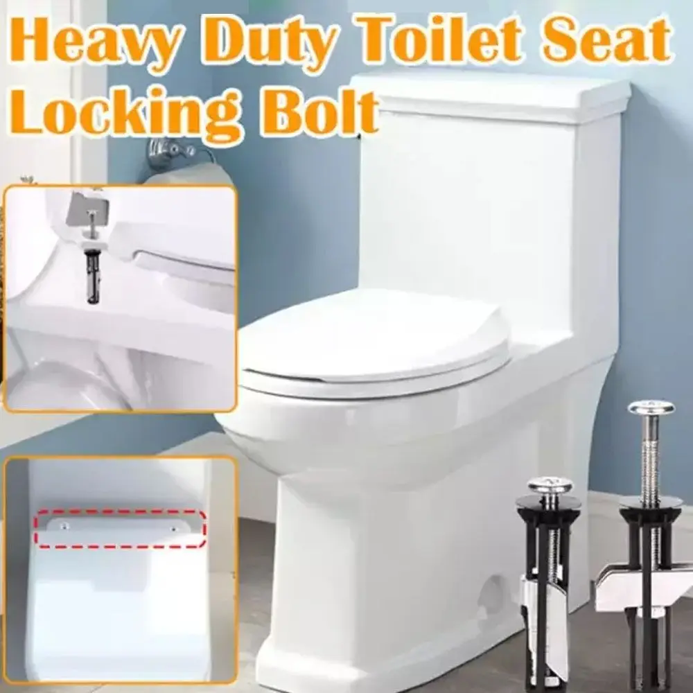

2Pcs Heavy Duty Toilet Seat Fastener Bolt Kit Toilet Seat Bolts Universal Toilet Seat Screws Replacement Kit Fixing Screw Lockin