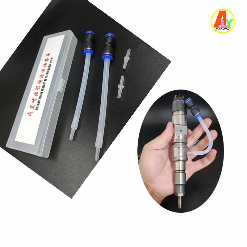 Common Rail Injector Repair Straight Plug-in Oil Return Transparent Tube with Built-in Fuel  Quick  Connector