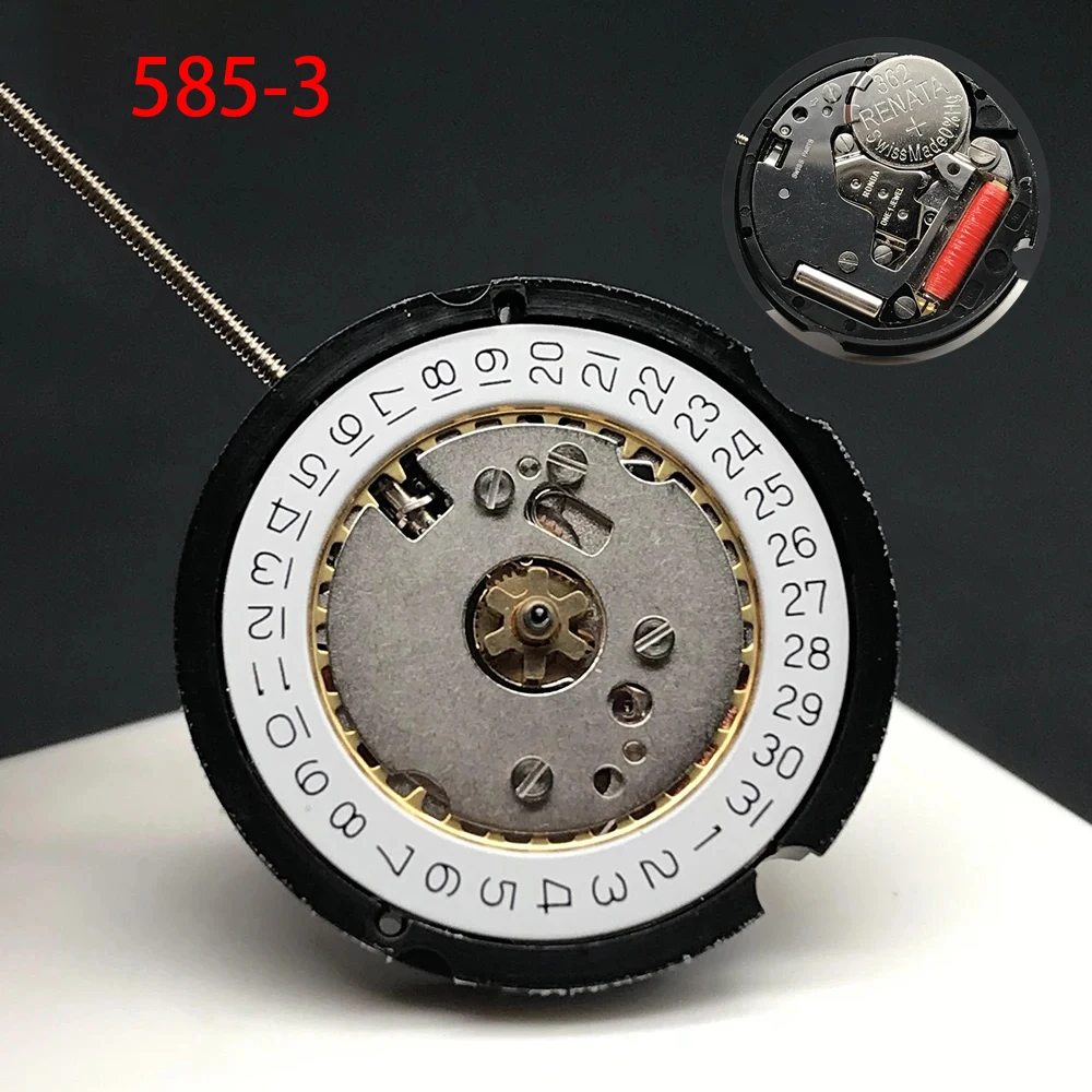 Ronda 585-3 Parts Watch Movement Quartz Movement 585-6 with Quickset Datewheel Battery included Movement Replacement Watch parts