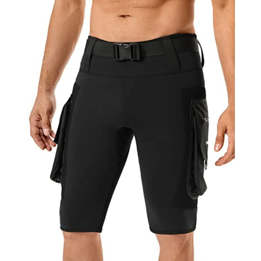 

2.5mm Diving Shorts for Mens with Pocket, Neoprene, Black, Lightweight and Quick-Drying