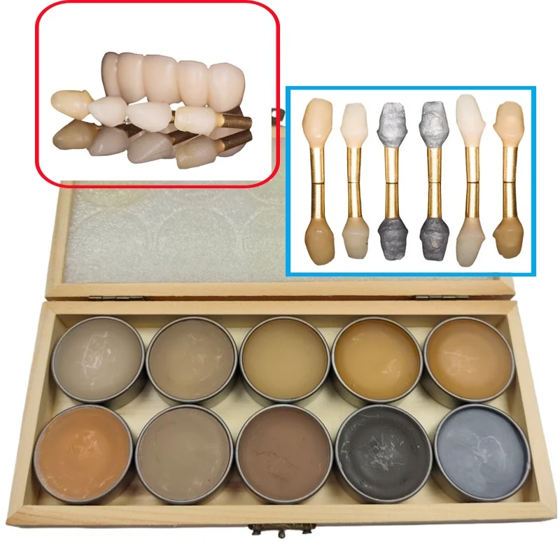 

10 Shade/ Box Dental Aesthetic Abutment Model Wax 200g/Box Natural Color Modeling Wax Translucen Wax Abutment Color Casting wax