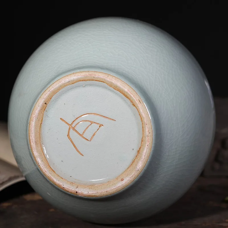 جينغدتشن السيراميك الكراك الصقيل أغنية الزهرية الفرن الرسمية فتح غرفة المعيشة زخرفة المنزل #4