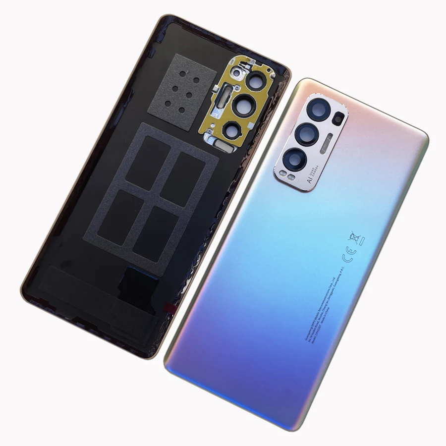 A+++ New Glass For OPPO Find X3 Neo 5G CPH2207 Back Battery Cover Door Rear Case With Camera Glass Lens Repair Replacement