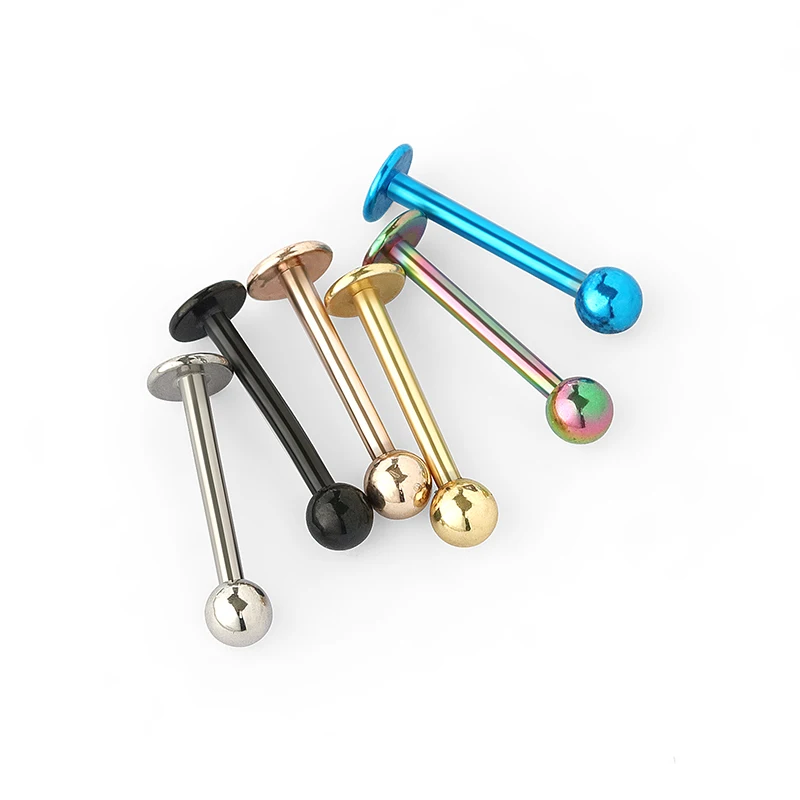 1pc 16G Stainless Steel Tongue & Ear Studs - Plated Spherical Body Piercing Jewelry, Fashionable Ball Piercings for Men & Women image 4