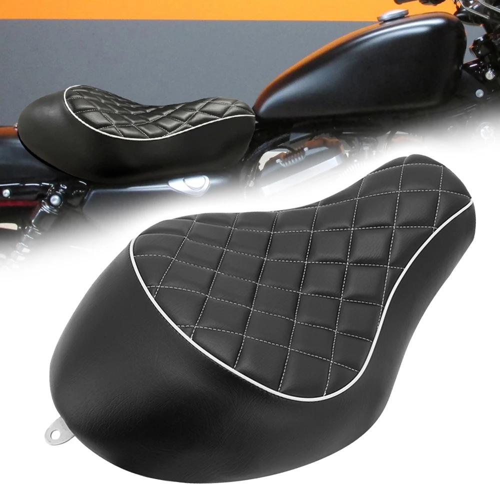 

Motorcycle Front Driver Low Solo Seat Cushions Black For Harley Sportster 1200 Custom SuperLow Roadster XL 883 1200 2004-2015