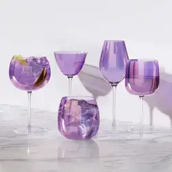 England Queen Violet Series Wine Glasses Purple Pearl Crystal Sherry Goblet Light Luxury Romantic Wedding Party Champagne Glass