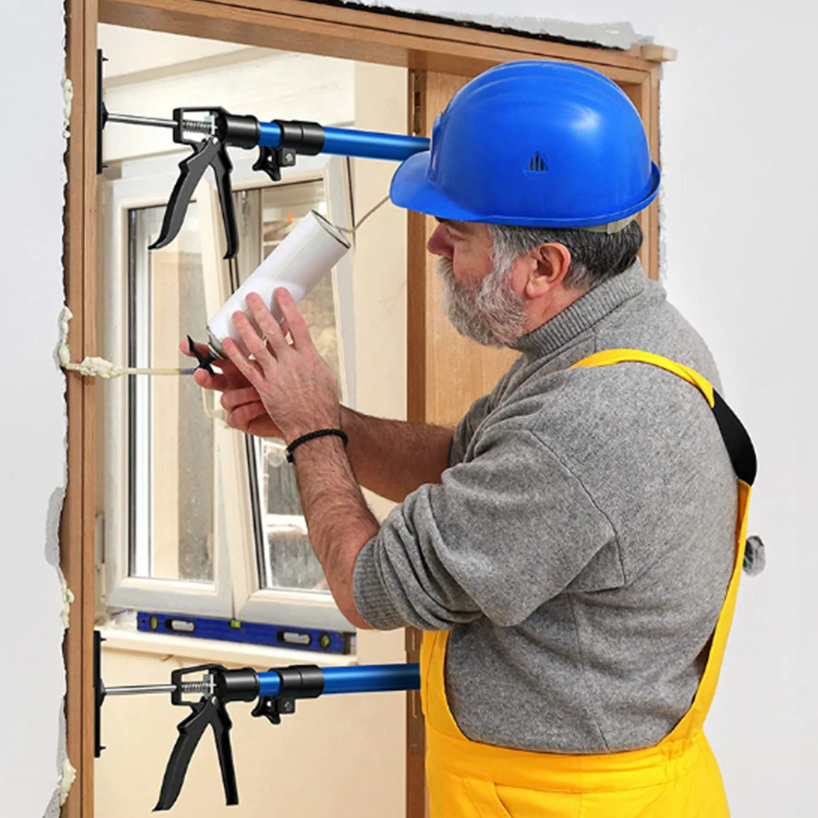 قضيب دعم خزانة معلقة مضاد للانزلاق قابل للتمديد 20-45 بوصة يمكن ضبط عمود دعم خزانة معلقة لإطار الباب