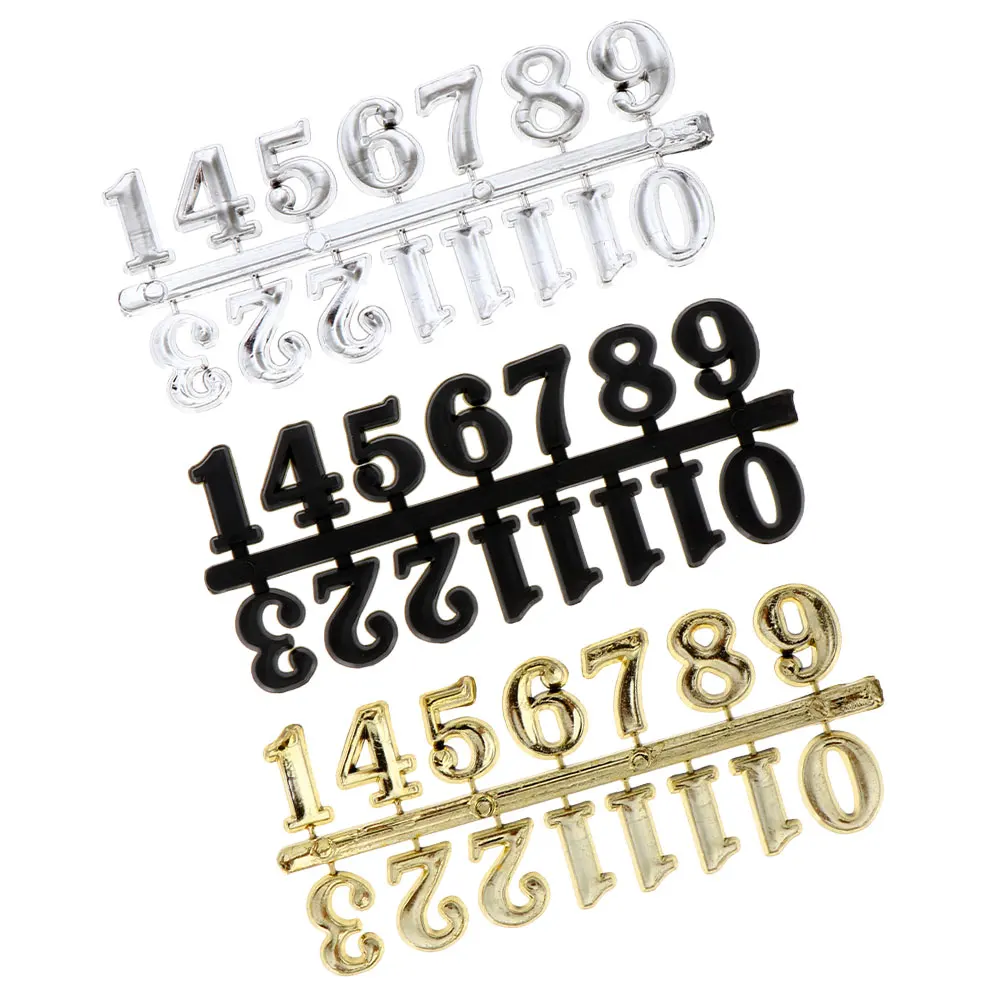 

3 Sets Face Accessories 2cm Silver Gold Black Arabic Numerals DIY Kit Wall Clock Numbers Durability Classic Design Clock Parts