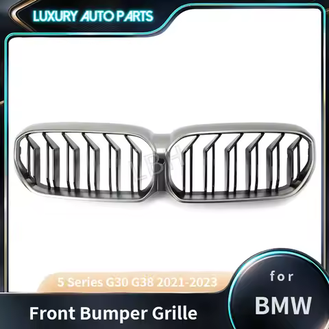 fit for 2021-2023 BMW 5 Series G30 G38 Cerium Grey ABS Front bumper Grille Racing Grills Air Intake Radiator ventilation grid