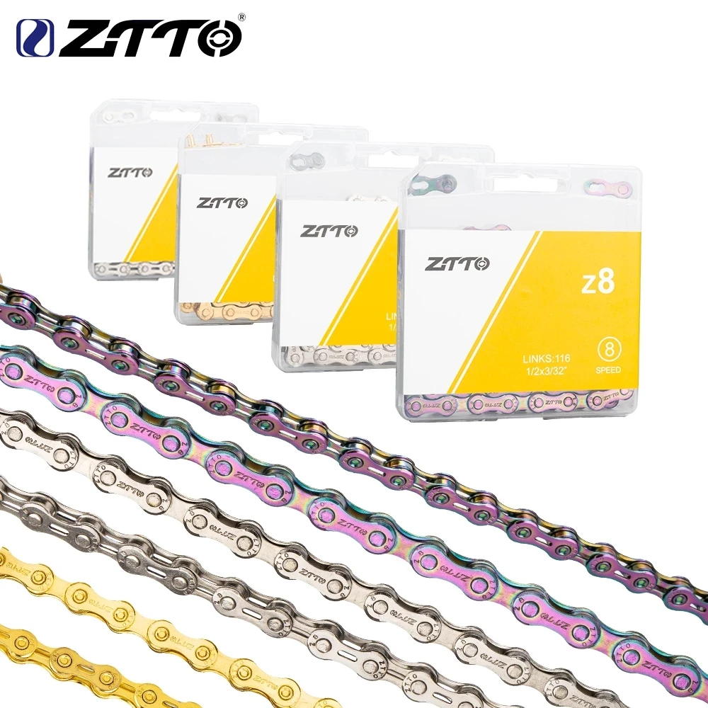 ZTTO 6 7 8 Speed Chain MTB Road Bike 6s 7s 8s Chain High Quality Durable Light Chain 116 Links Master Link Missing Link Current