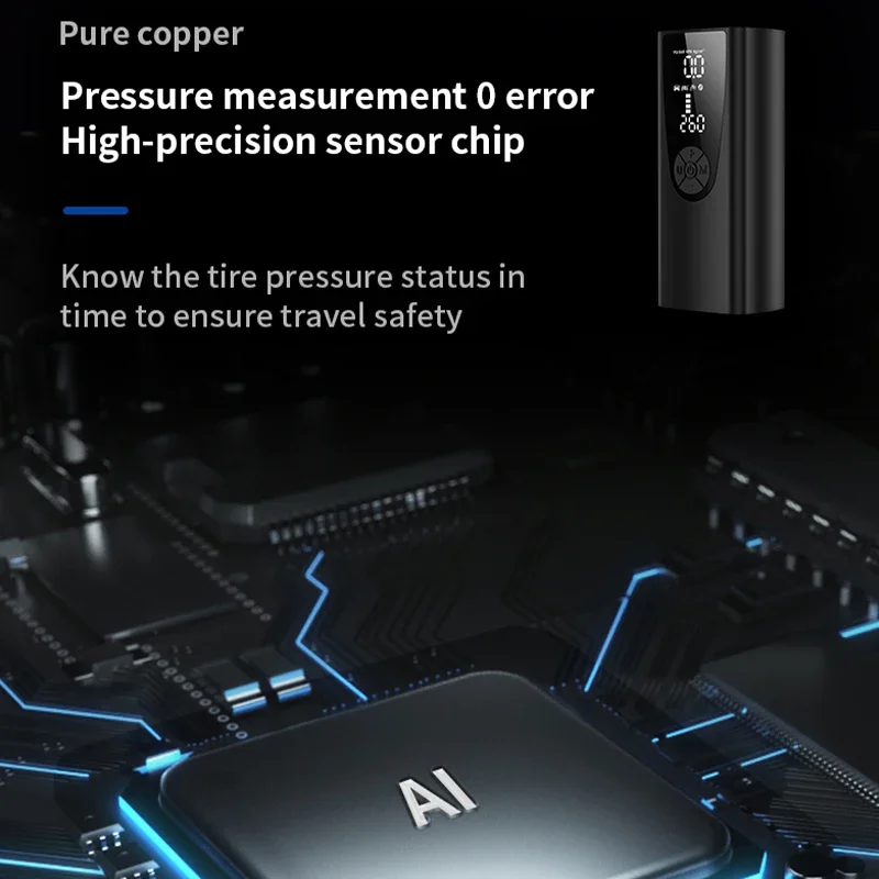 مضخة هواء سيارة لاسلكية ضاغط هواء محمول لسيارة دراجة نارية دراجة الكرة 150PSI منفاخ إطارات كهربائي مع شاشة ديجيتال #5