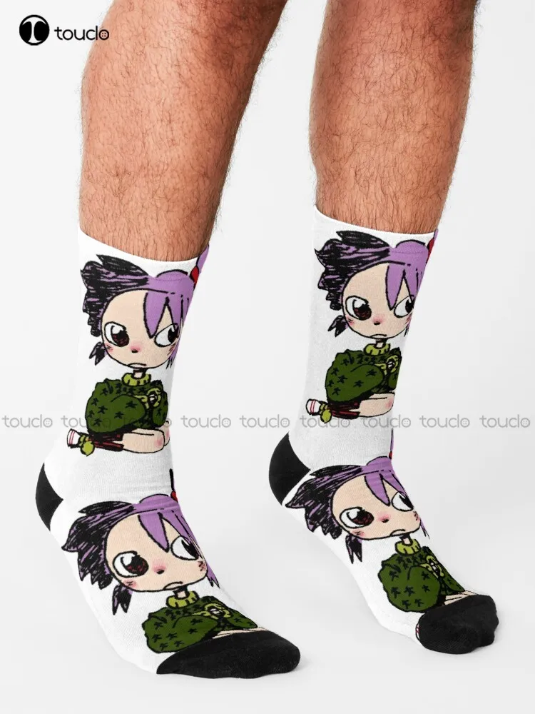 Vernan As Bulma Kneeling Socks Hiking Socks Men Street Skateboard Socks Personalized Custom Unisex Adult Teen Youth Socks Art