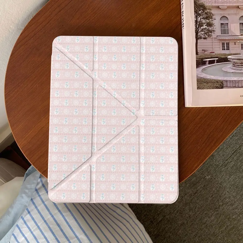 

Snowflake Pattern Y-Fold Flip Back Cover For iPad Air 11 Case iPad 10th 11th A16 9th Cover For iPad Pro 11 10.9in 13 M4 M5 2025