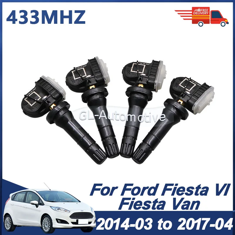 

4PCS Tire Pressure Monitoring Sensor For Ford Fiesta Van Fiesta VI 2014-2017 TPMS Sensor EV6T-1A180-CB EV6T-1A180-CC 433MHz