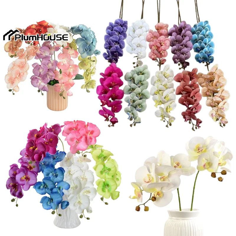Artificial Phalaenopsis Faux Butterfly Orchid Flower Home Living Room Hotel Dining Table Decoration Floral Wedding Arrangement