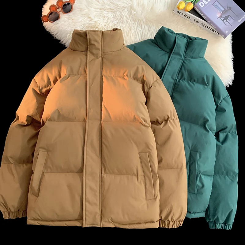 Heren Winter Katoenen Gewatteerde Jas, Klassieke Mode Coltrui, Warm Outdoor Skiën Grote Maat Casual Broodpak