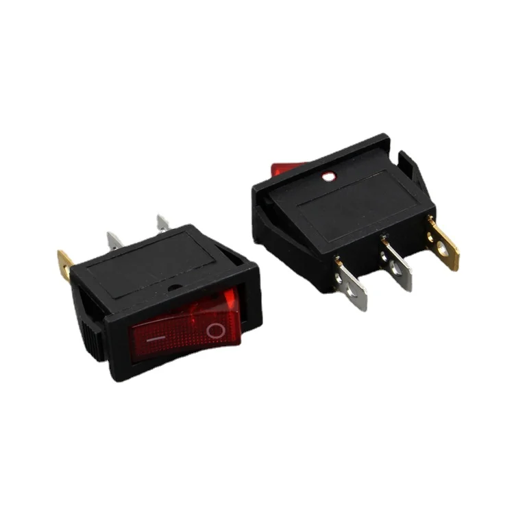 10Pcs/Lot KCD3-101-3P Red Light On-Off 3 Pins Size 13.5*31 Rocker Switch  15A 250V