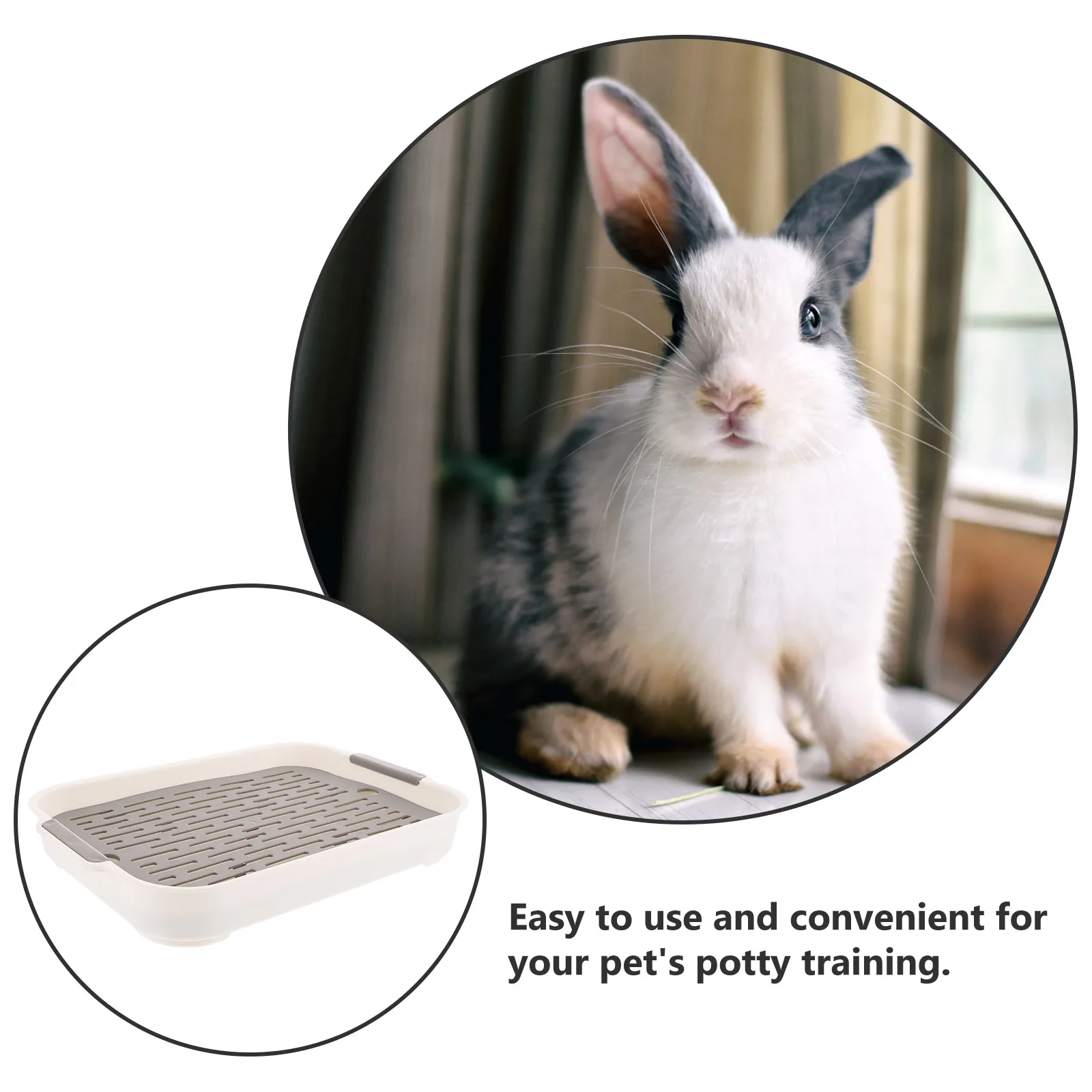 

Rabbit Litter Box Hamster Toilet Bunny Potty Pet Cage Clean Equipment Rectangular Design Non Slip Bottom Heightened Fence