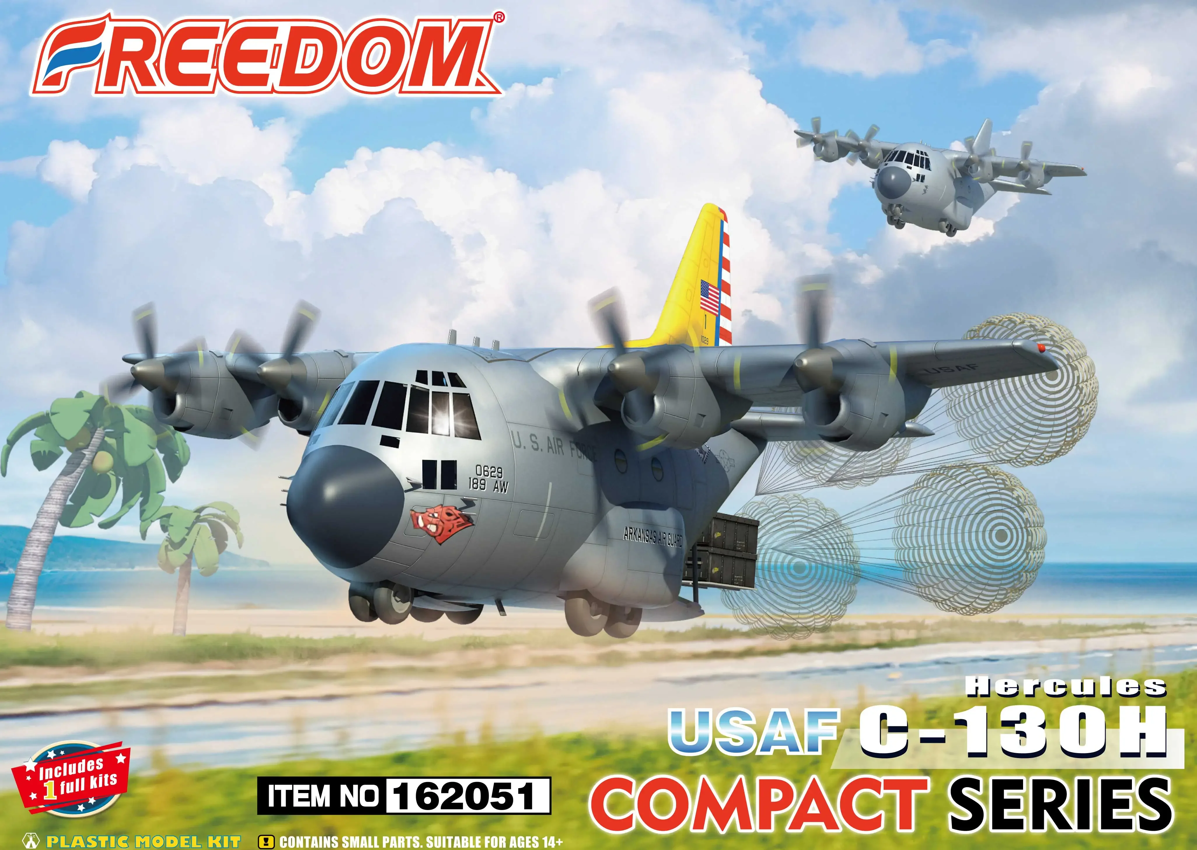 Freedom model Assembly kit 162051 USAF C-130H Hercules Compact Series