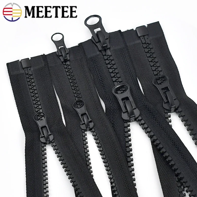 1Pc 5# 8# Resin Zipper Black/White 60-300cm Long Zippers Single/Double Sliders Zip Sewing Closures Jacket Coat Zips Repair Kit