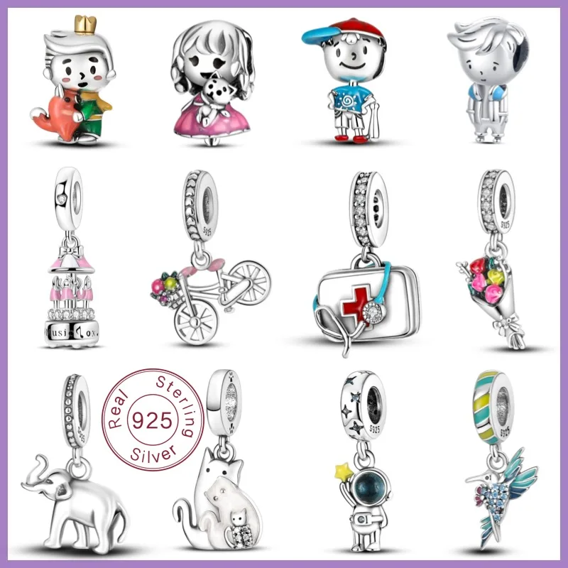 Hot selling 925 sterling silver charm beads, eternal bicycle charm bracelets, women's jewelry gifts