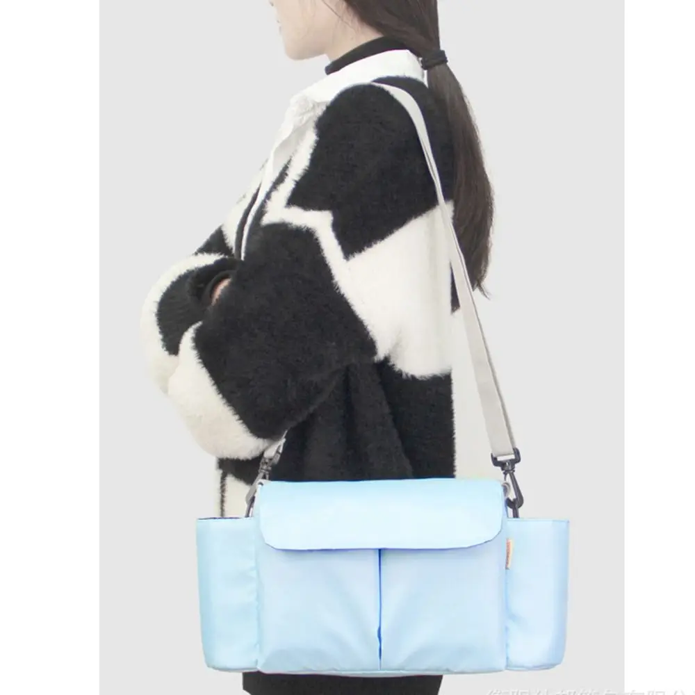 

Large Capacity Stroller Storage Bag with Bottle Holder Adjustable Straps Baby Carriage Hanging Bag Easy To Install Space Saving
