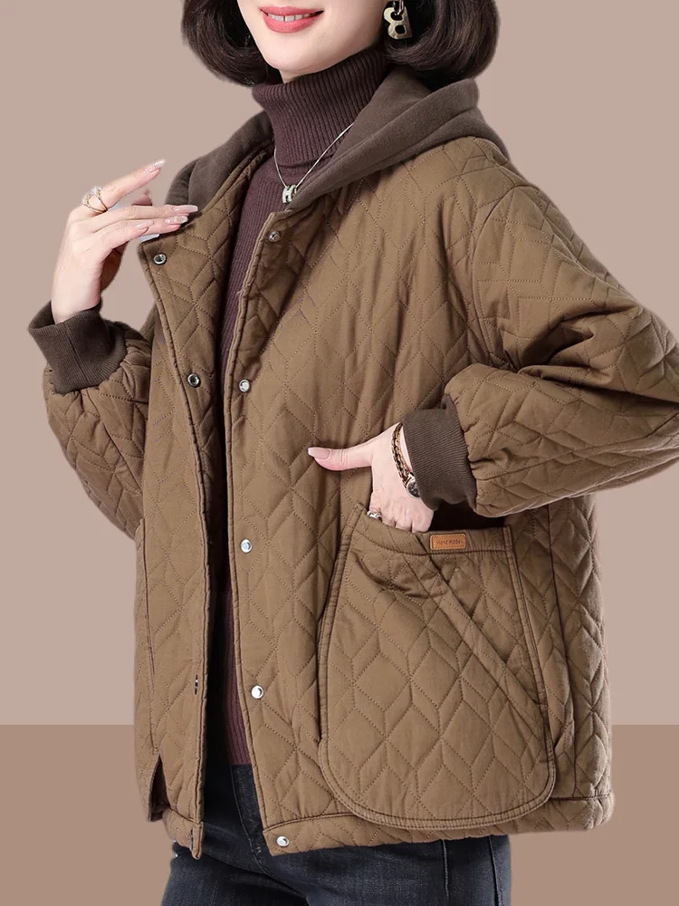 

Утепленная хлопковая парка для женщин, новая зимняя модель, короткая куртка с флисовой подкладкой, корейский стиль, свободный крой, длинный рукав