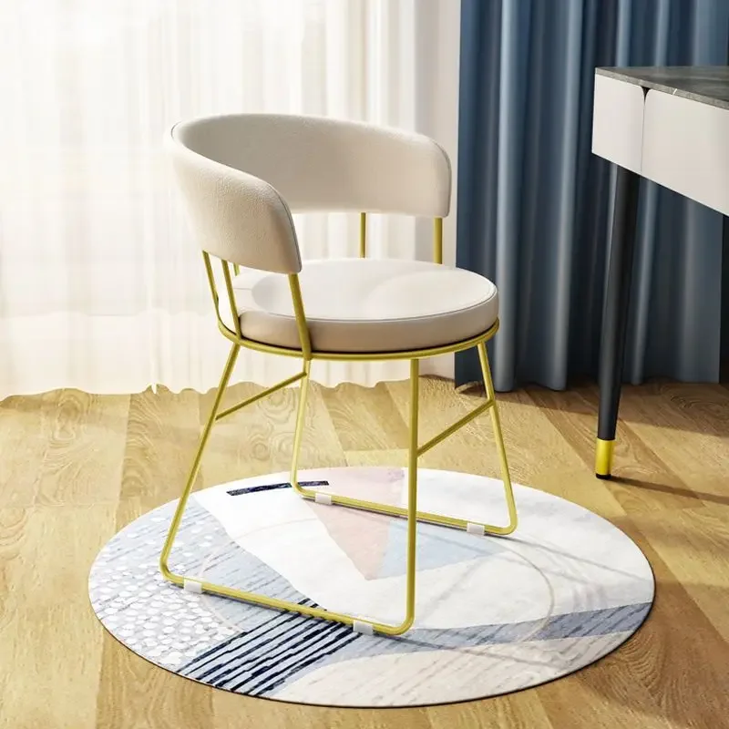 

Light Luxury Modern Dressing Stools Backrest Makeup Chairs Ins Chair Nail Chair Bedroom Stool Nordic Vanity Ottomans Furniture