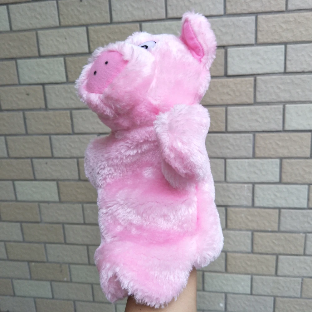 roze varken handpop kinderen baby knuffel