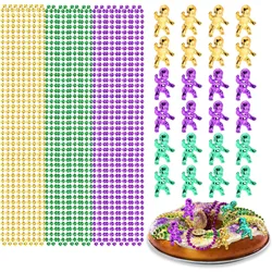 Mardi Gras Beads Necklaces King Cake Babies Multi Colors Party Mini Plastic Babies Mardi Gras Accessories for Mardi Gras Party