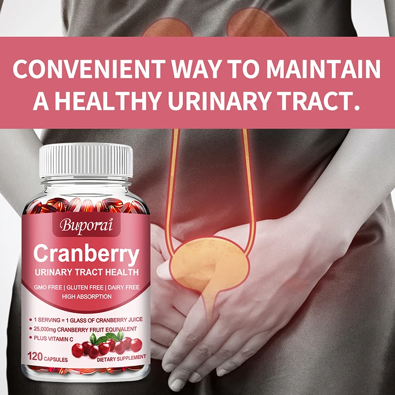 Cranberry Capsules - with Vitamin C - Supports Urinary Tract Health, Bladder Cleansing, Antioxidant