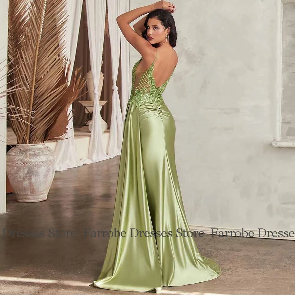 فساتين سهرة مثيرة من الساتان غمد/عمود فستان للحفلات الراقصة وردي وردي سباغيتي حزام دانتيل مطوي ثنيات سبليت فستان الحفلات طويل 2025