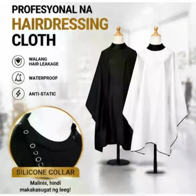 Barber Hair Cutting Cape Waterproof Anti Static Hair Resistant Salon Gown With Button Collar For Hair Styling Shop Home Hair Cu