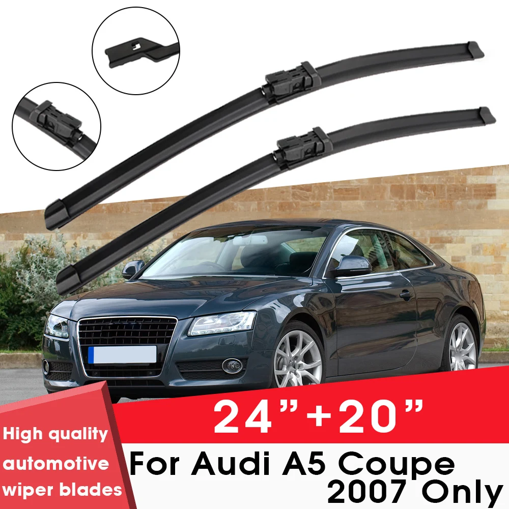 

Car Wiper Blade Blades For Audi A5 Coupe 2007 only 24"+ 20" Windshield Windscreen Clean Naturl Rubber Cars Wipers Accessories