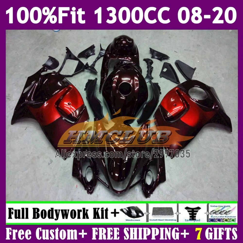 OEM Body For SUZUKI Hayabusa GSXR-1300 GSXR 1300 CC 162No.93 red wine GSXR1300 08 09 10 11 12 13 14 15 16 17 18 19 20 Fairing