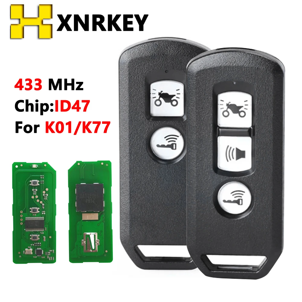 XNRKEY Remote Car Key 433Mhz ID47 for Honda X ADV SH 300 150 125 Forza PCX150 2018 Motorcycle Scooter For K01 K77 2/3B Smart Key