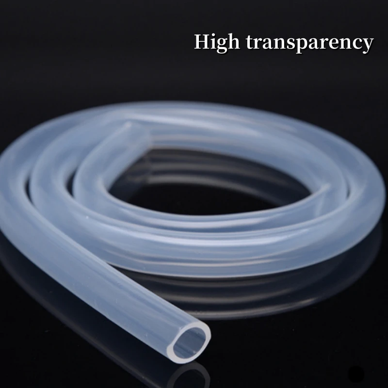 Tuyau en caoutchouc de Silicone Transparent de qualité alimentaire souple, 1M, ID 2 3 4 5 6 7 8 9 10mm, Tube Flexible non toxique Transparent