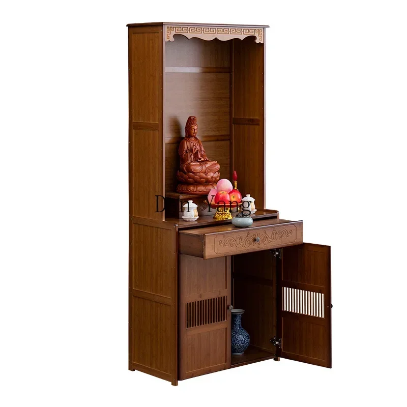 

YJ Buddhist niche stand cabinet Nanzhu household shrine Guanyin Buddha statue God of Wealth offering table incense case table