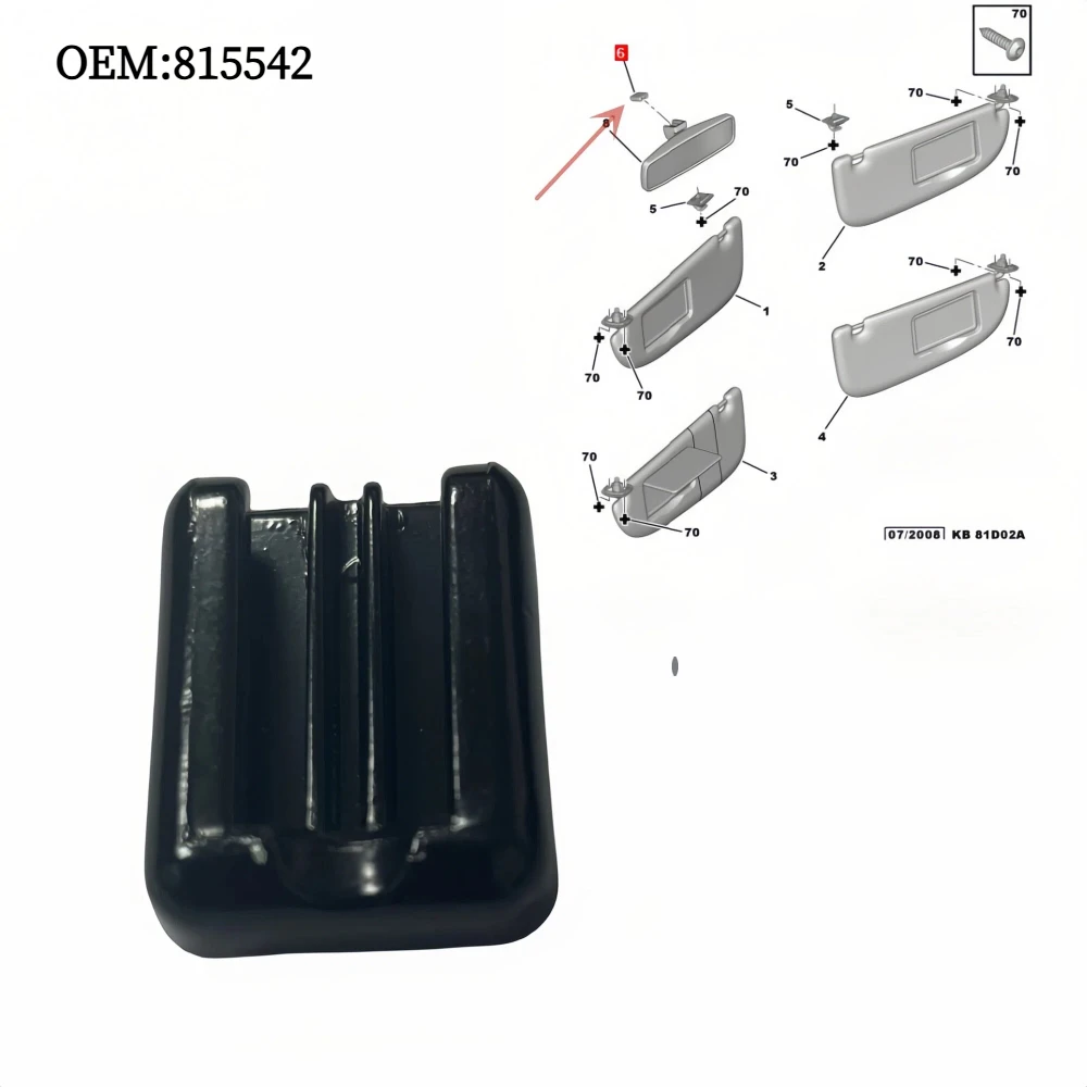 

815542 Rearview Mirror Mount - Compatible With Peugeot 206 207 307 407 And Citroën Picasso - Original Standard Replacement Part