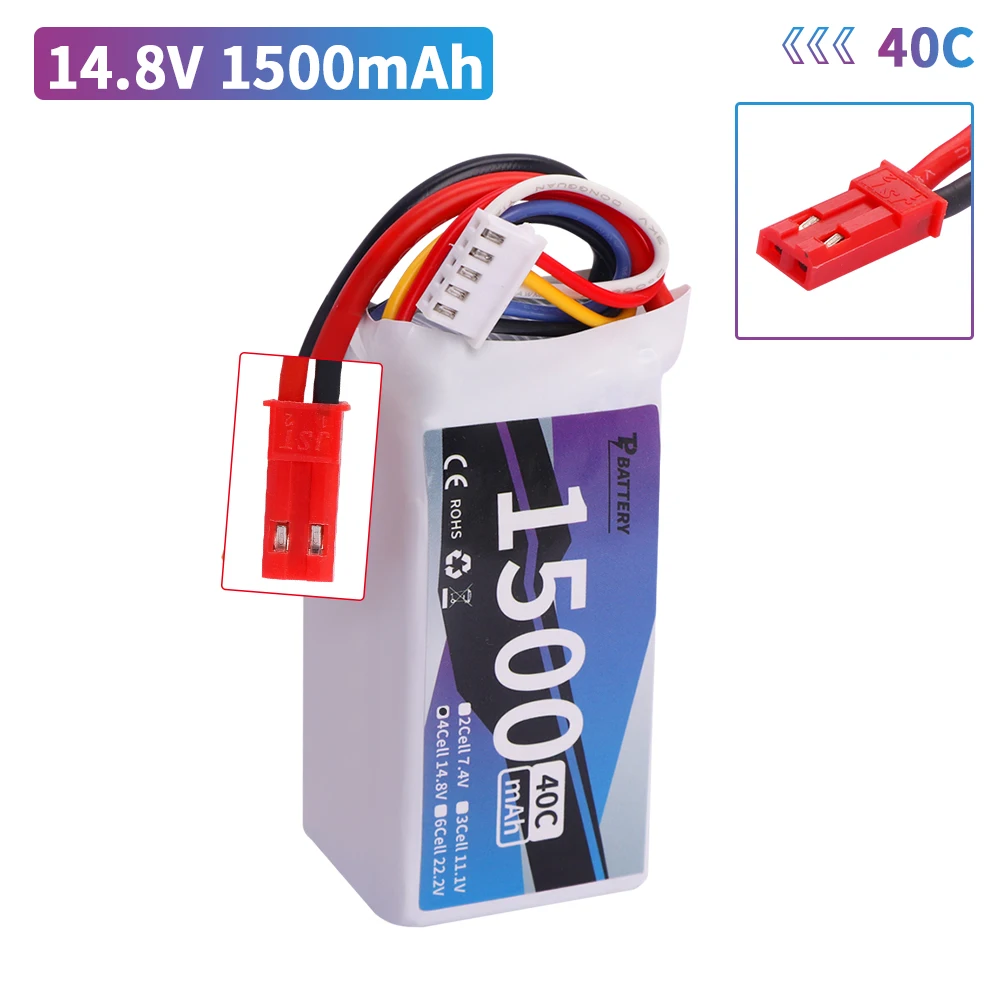 Aggiornamento 14.8V 1500MAH 45C Per RC Auto Quadcopter Elicottero Barca Droni Pezzi di Ricambio 14.8V Batteria Con T/XT30/XT60/JST Spina